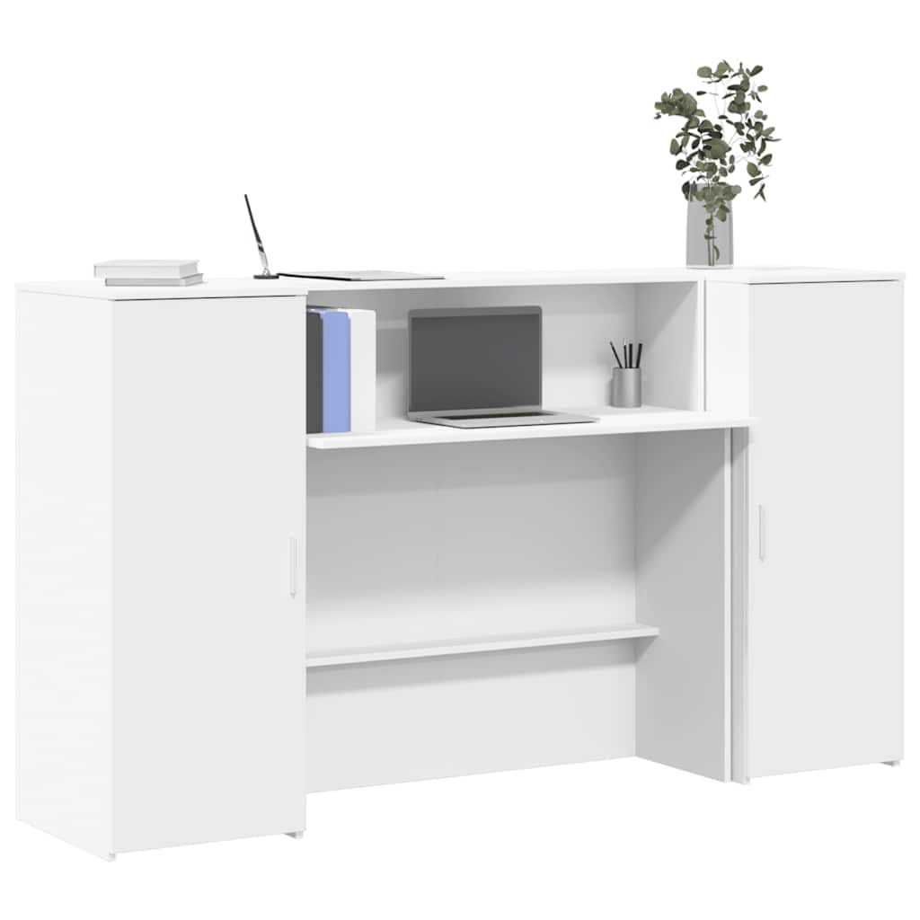 Reception Desk White 180x50x103.5 cm Engineered Wood